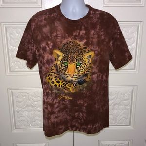 Unisex Tie Dye Jaguar Print T-Shirt L